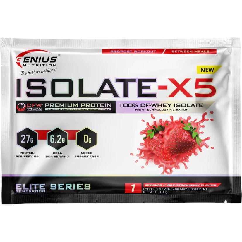 Протеїн Genius Nutrition Isolate-X5 Wild Strawberry 33 г - фото 1