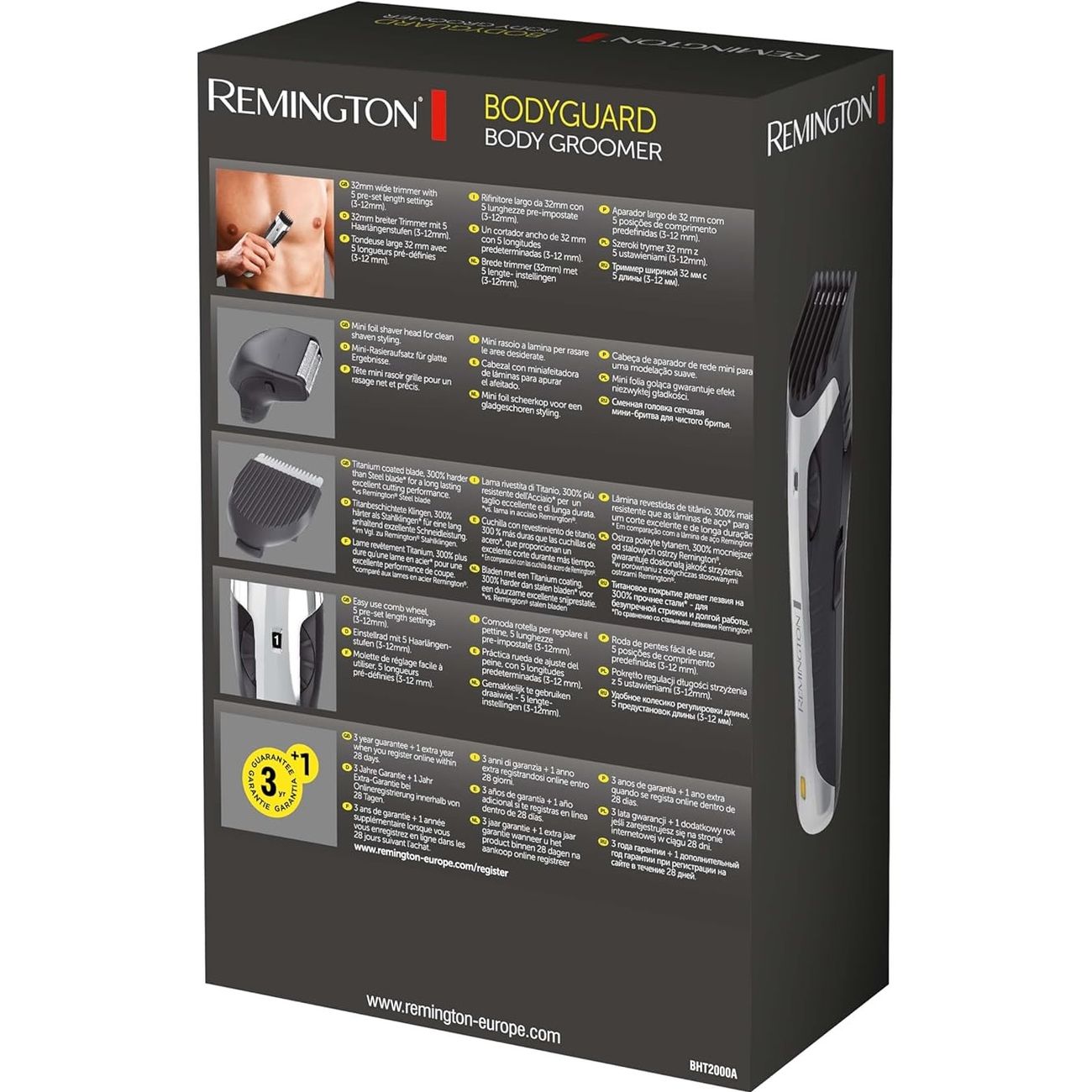 Тример Remington Bodyguard Body Hair чорно-сріблястий (BHT2000A) - фото 7