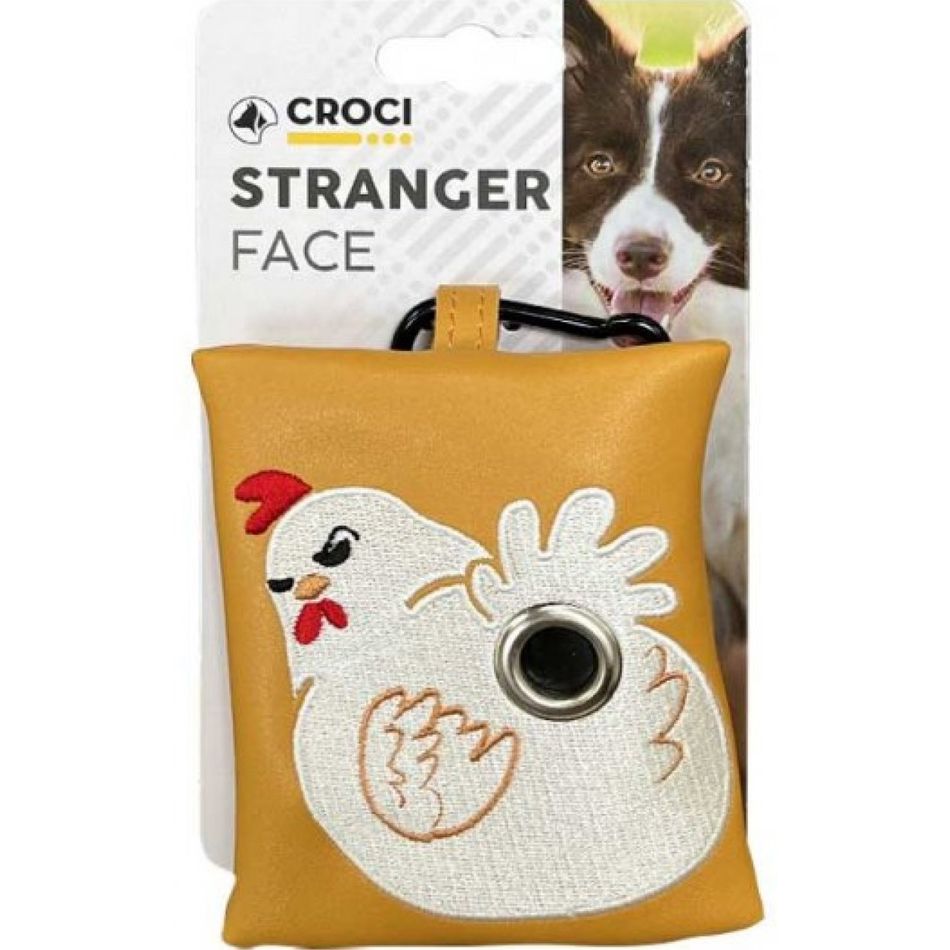 Міні-сумка диспенсер Croci Chicken Stranger Face з пакетами для прибирання за собаками - фото 1