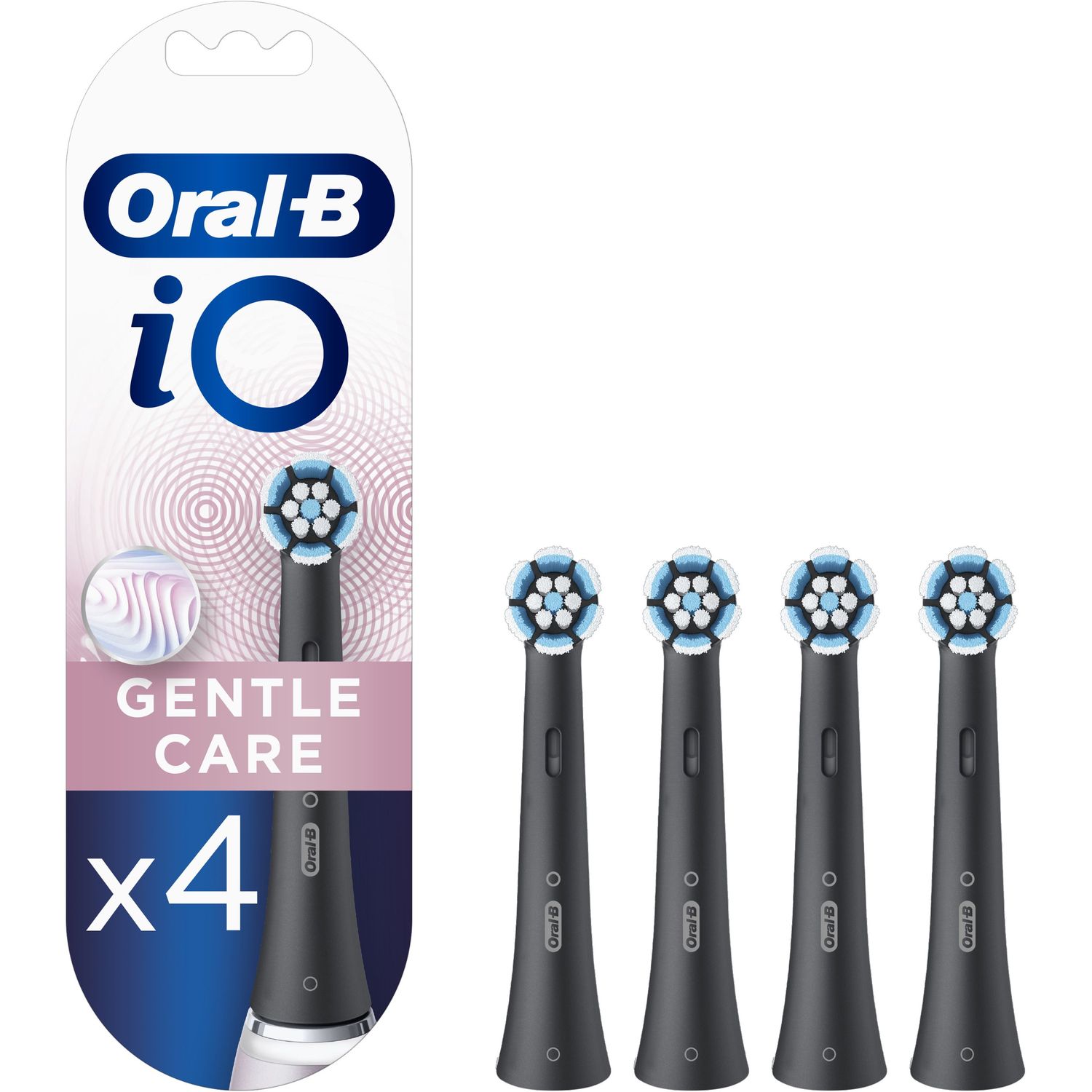 Насадки для електричної зубної щітки Oral-B iO Gentle Care, чорний, 4 шт. - фото 1