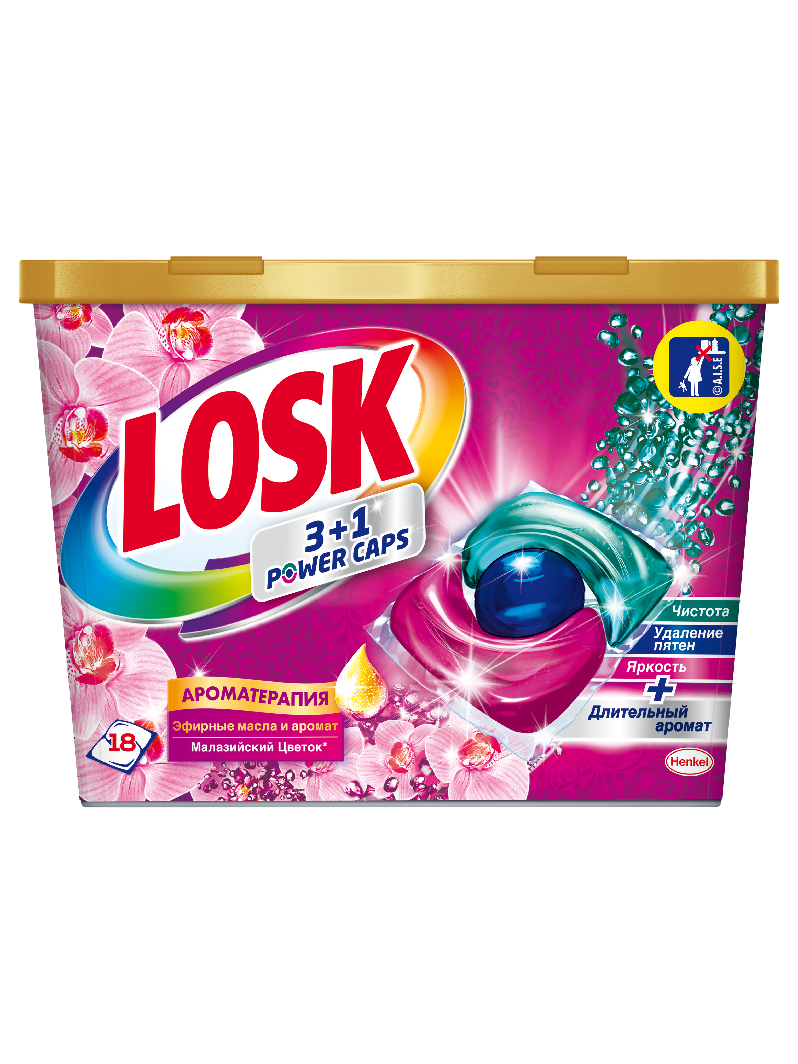 Фото - Пральний порошок Losk Капсули для прання  3 в 1 Малазійська квітка, 18 шт. 