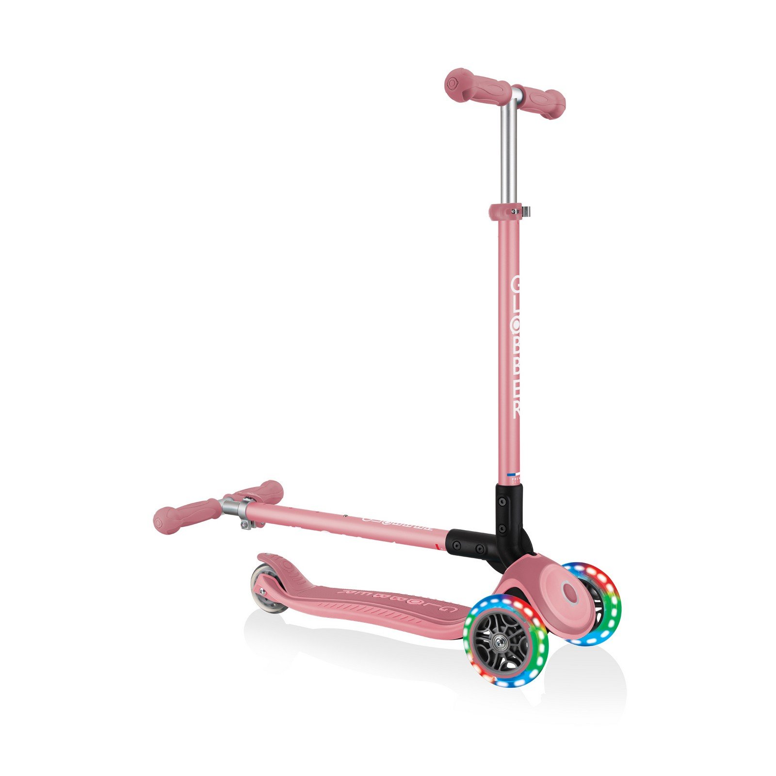 Самокат Globber Primo foldable plus lights, колеса с подсветкой, пастельно-розовый (439-210) - фото 8