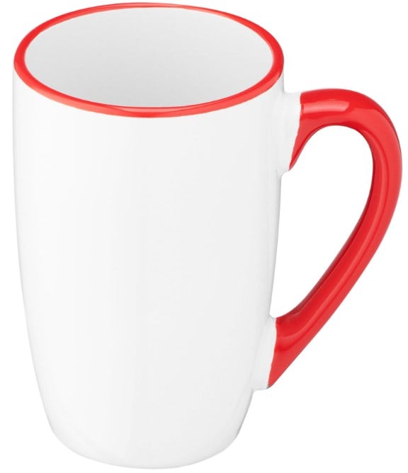 Чашка Ardesto Lorenzo RD, 360 мл, біла з червоним (AR3481RD) - фото 2