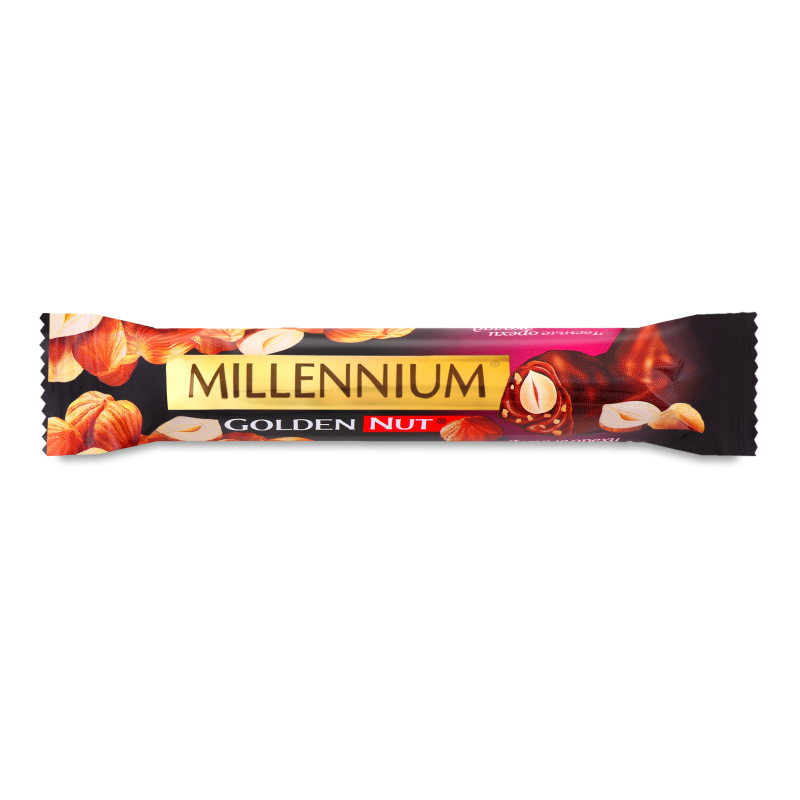 Шоколад черный Millennium Golden Nut с цельным орехом, 40 г (576840) - фото 1