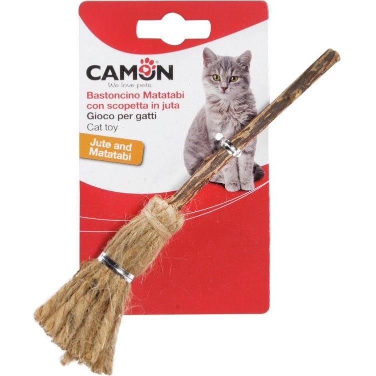 Игрушка для кошек Camon Палочка Matatabi с джутовой метлой, 17 см - фото 1