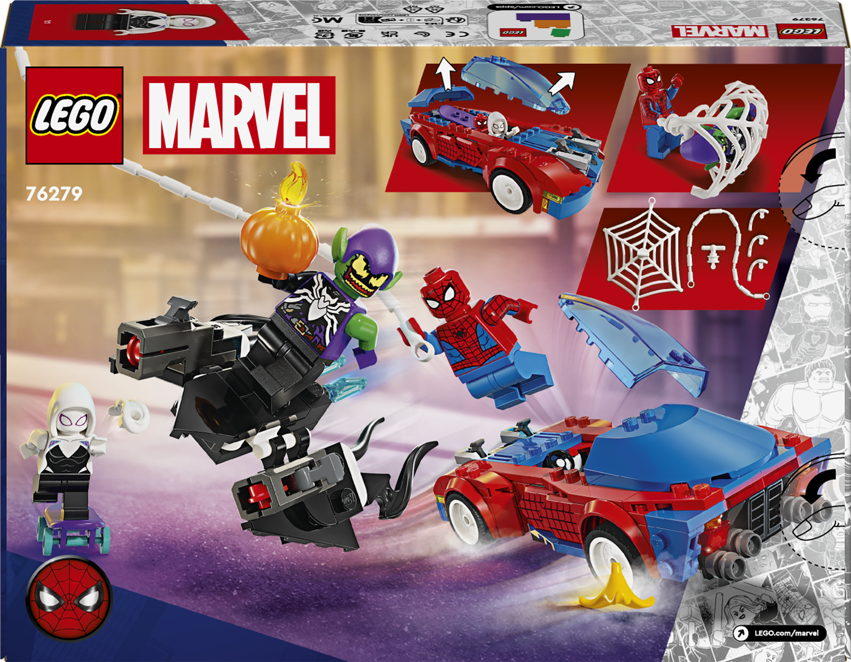 Конструктор LEGO Super Heroes Marvel Автомобіль для перегонів Людини-Павука й Зелений Гоблін з отрутою Венома 227 деталі (76279) - фото 9