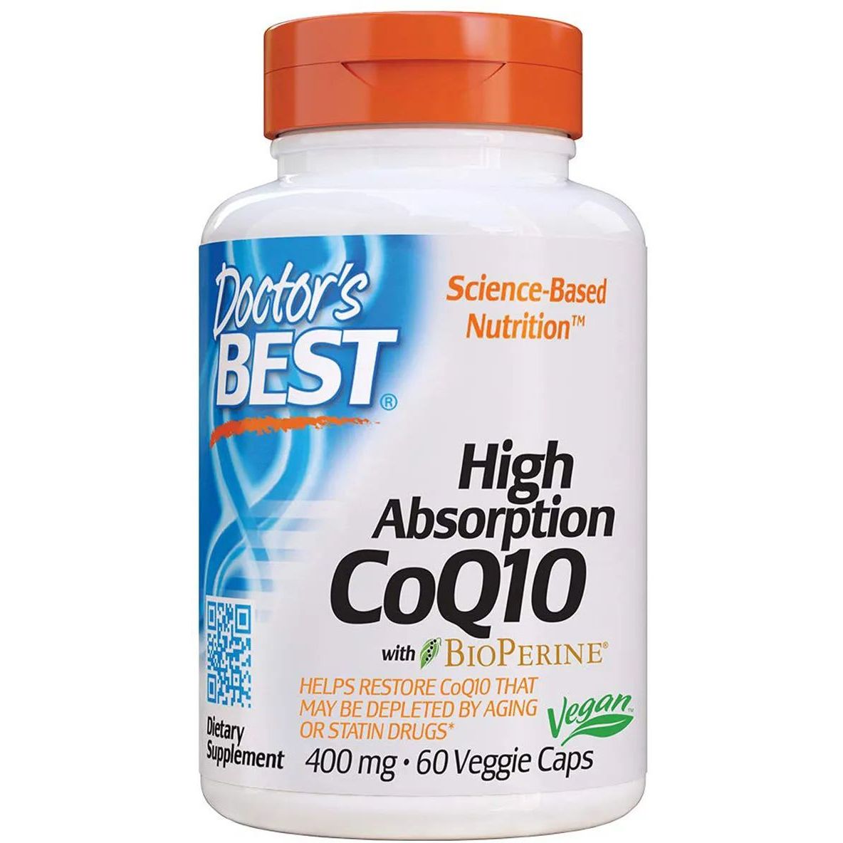 Коензим Q10 з біоперином Doctor's Best High Absorption CoQ10 with BioPerine 400 мг 60 желатинових капсул - фото 1