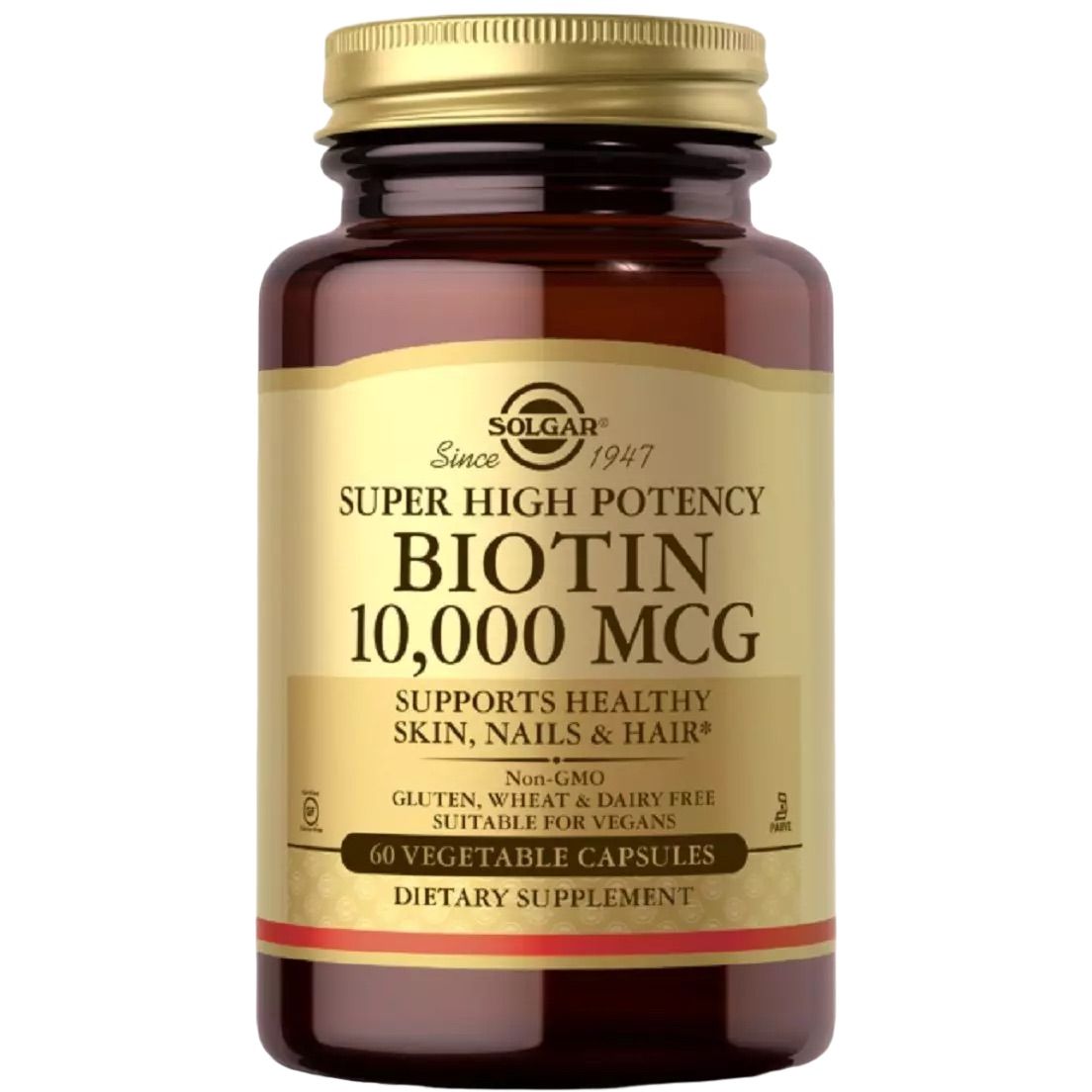 Витамин В7 Solgar Biotin 10000 мкг 60 вегетарианских капсул - фото 1