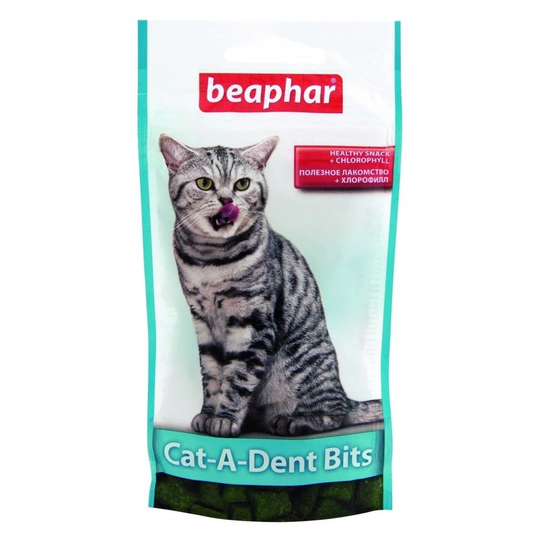 Фото - Корм для кішок Beaphar Подушечки  Cat-A-Dent Bits для чищення зубів котів, 35 г 