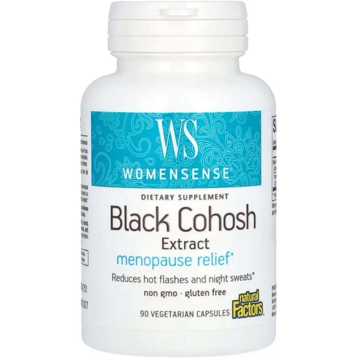 Экстракт клопогона Natural Factors WomenSense Black Cohosh Extract Menopause Relief для облегчения менопаузы 90 вегетарианских капсул - фото 1