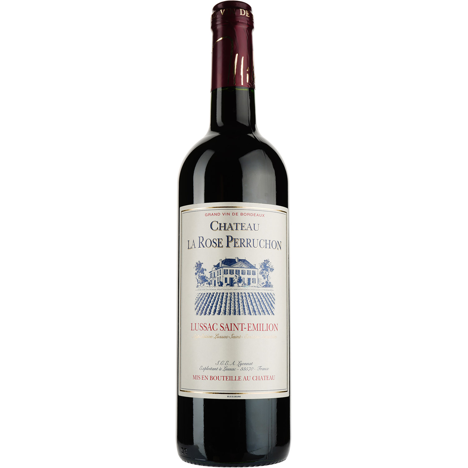 Вино Chateau La Rose Perruchon AOP Lussac Saint Emilion 2019, красное, сухое, 0,75 л - фото 1