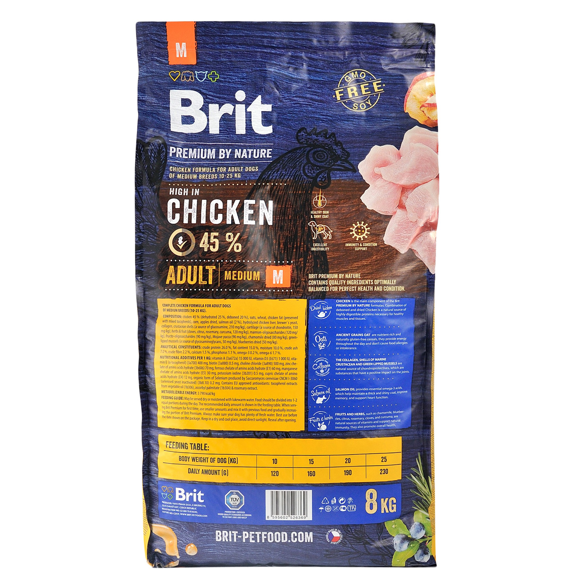 Сухий корм для собак середніх порід Brit Premium Dog Adult М, з куркою, 8 кг - фото 3