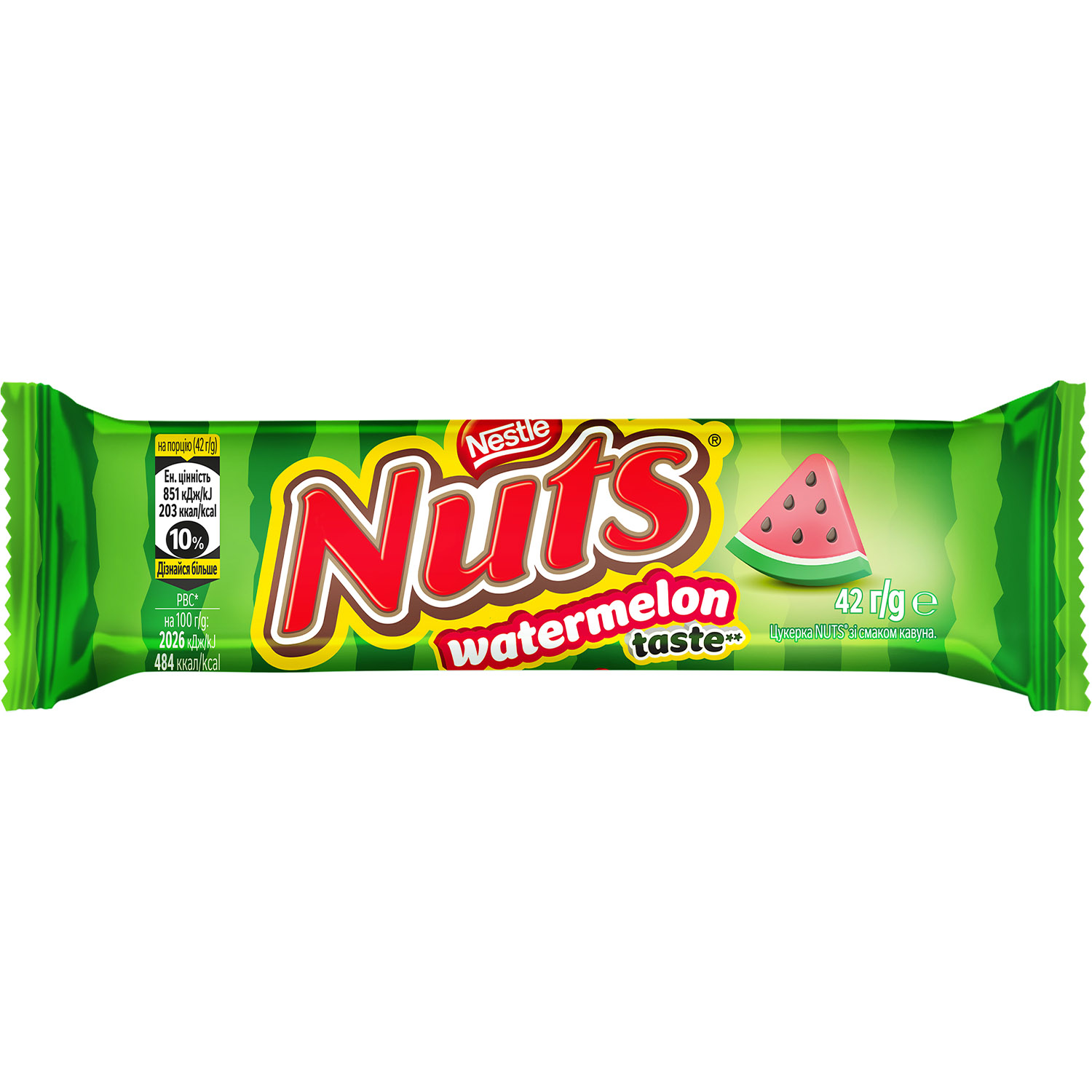 Батончик Nuts зі смаком кавуна 42 г купити у Києві, Україні | MAUDAU ...