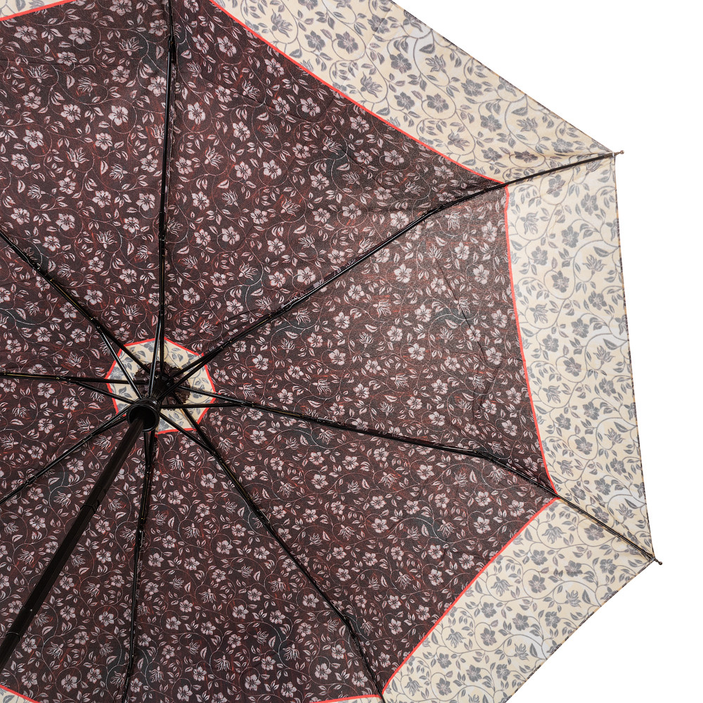 Жіноча складана парасолька повний автомат Airton 98 см коричнева - фото 3