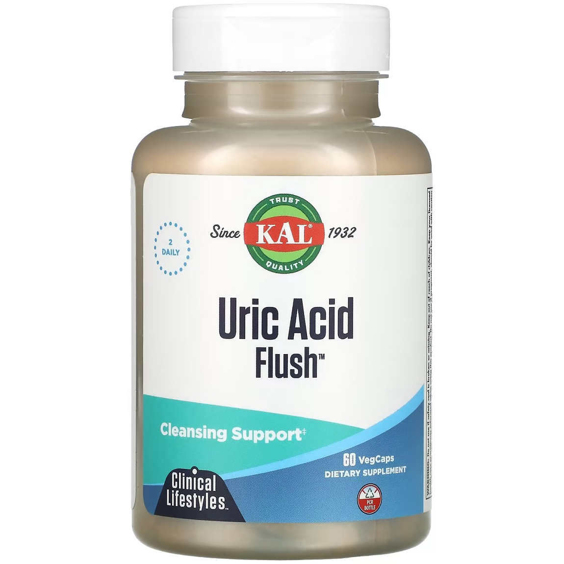 Очиститель мочевой кислоты KAL Uric Acid Flush 60 вегетарианских капсул - фото 1