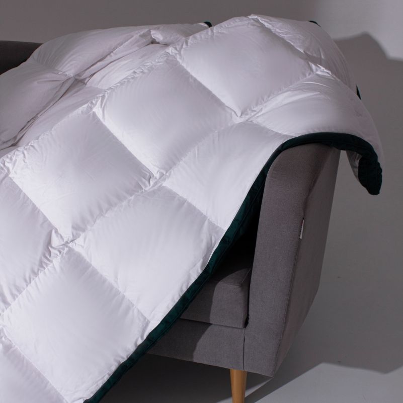 Одеяло MirSon Imperial Satin Luxe, демисезонное, 205х172 см, белое с зеленым кантом - фото 7