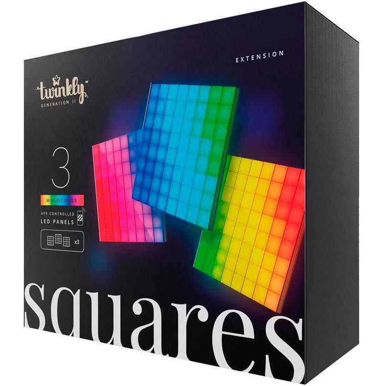 Smart LED панель Twinkly Squares 3х64 RGB Gen II IP20 16x16 см кабель чорний (TWQ064STW-03-BAD) - фото 6