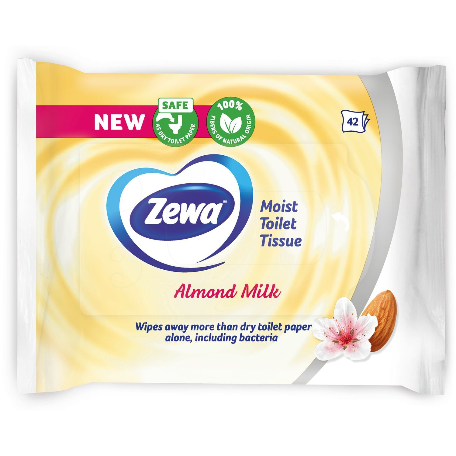 Влажная туалетная бумага Zewa Almond Milk Moist, 42 шт. - фото 2