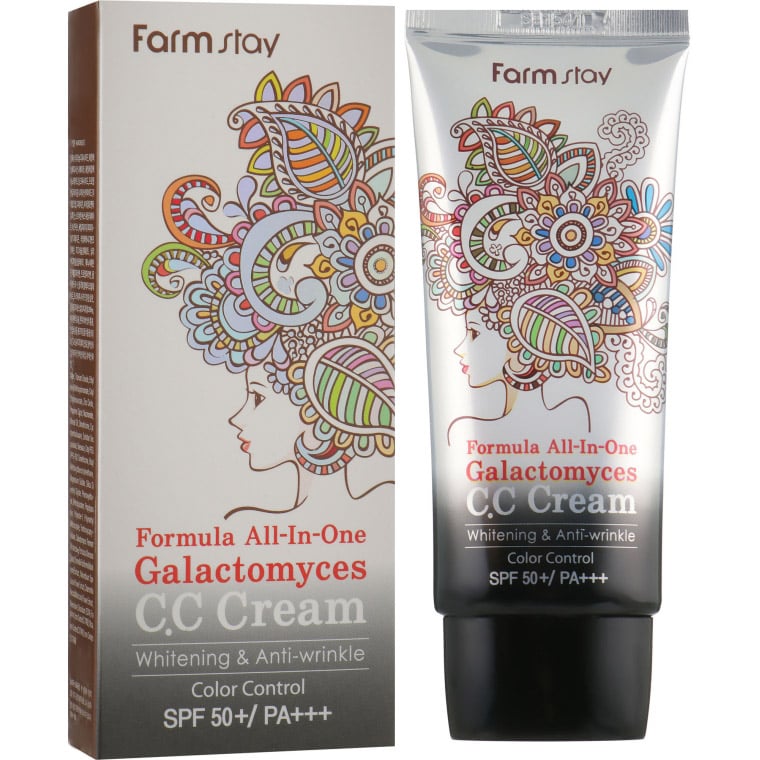 СС-крем FarmStay Formula All-In-One Galactomyces CC Cream SPF50+/PA+++, з ферментами грибів галактомісис, 50 мл - фото 2