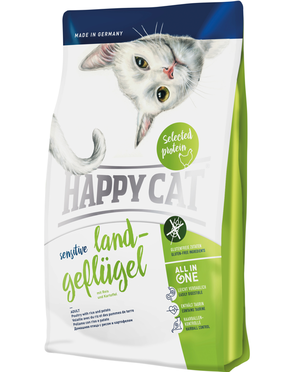 Сухий корм для котів з чутливим травленням Happy Cat Sensitive Land Geflugel, з птицею, 300 г (70251) - фото 1