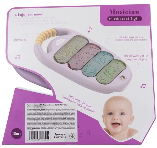 Музыкальная игрушка Funmuch Ксилофон со световыми эффектами (FM777-16) - фото 3