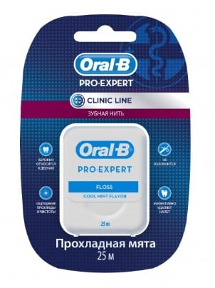 Зубна нитка Oral-b Pro-Expert Clinic Line Прохолодна м'ята, 25 м - фото 1