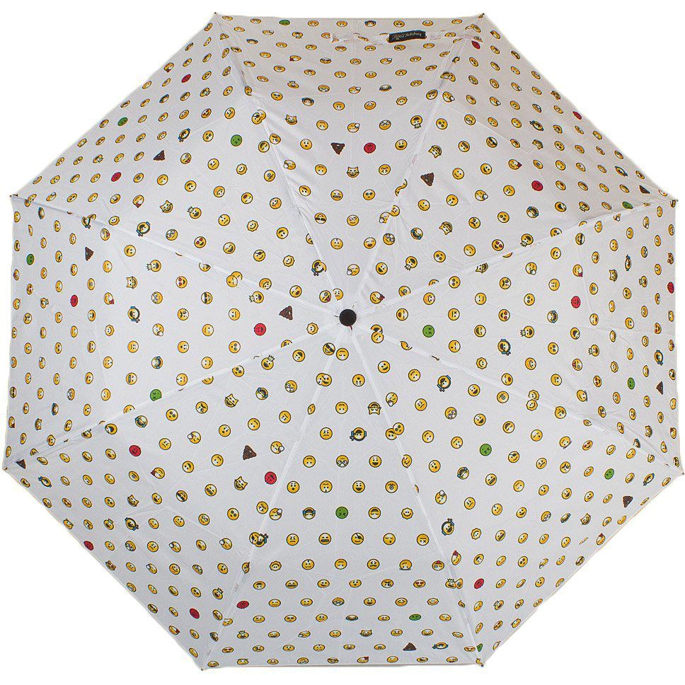 Жіноча складана парасолька напівавтомат Happy Rain 97 см біла - фото 1