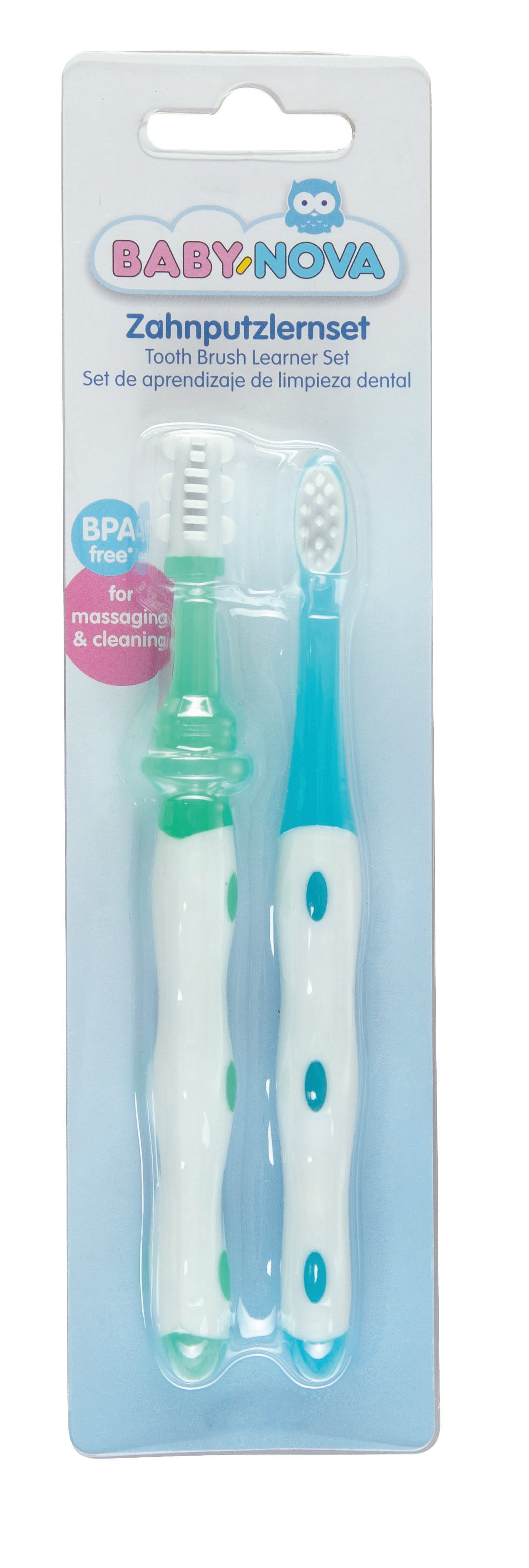 Набор учебных зубных щеток Baby-Nova, мягкие, 2 шт. (3963060) - фото 1
