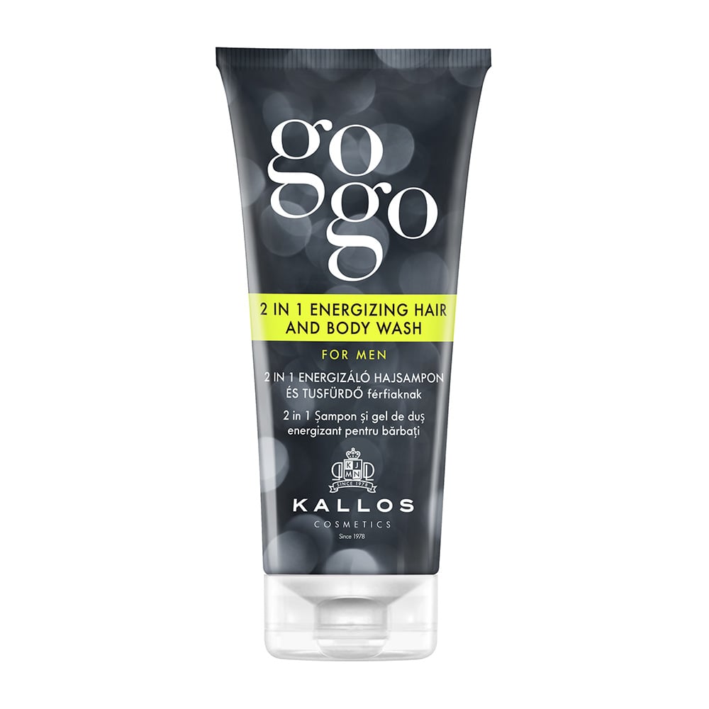 Шампунь-гель для душу Kallos Cosmetics Gogo 2-in-1 Energizing Hair And Body Wash For Men для чоловіків, 200 мл - фото 1