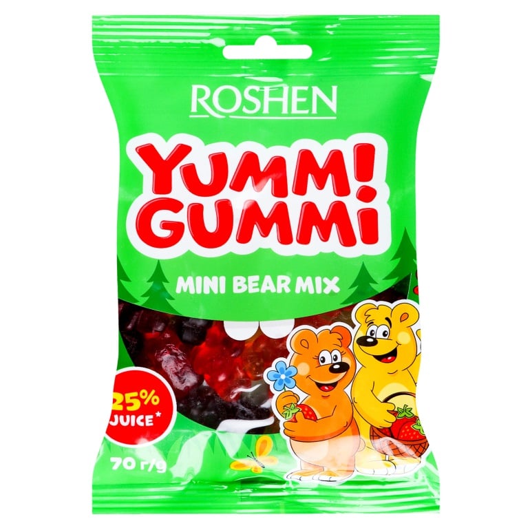 Цукерки желейні Roshen Yummi Gummi Mini Bear Mix 70 г (907932) - фото 1
