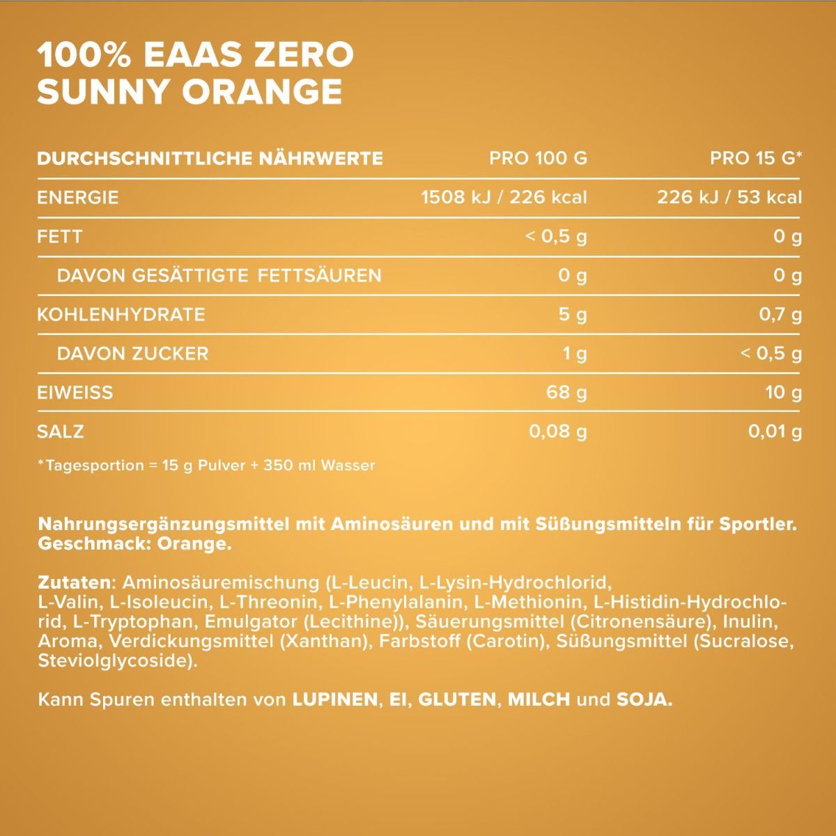 Аминокислота IronMaxx 100% EAAs Zero Апельсин 500 г - фото 5