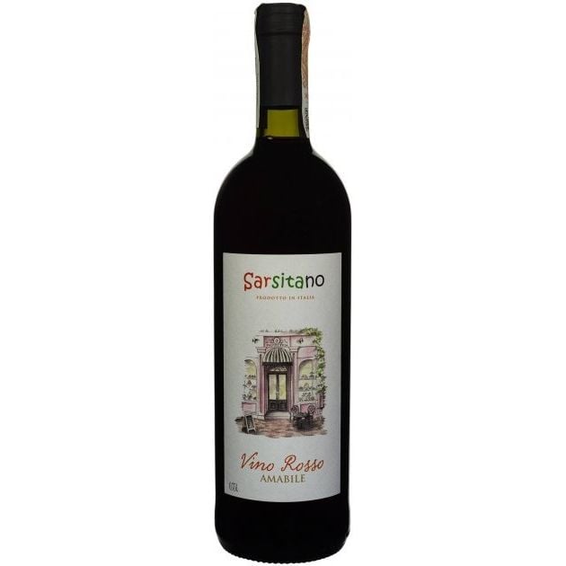 Вино Sarsitano Vino Rosso Amabile, червоне, напівсолодке, 0,75 л - фото 1