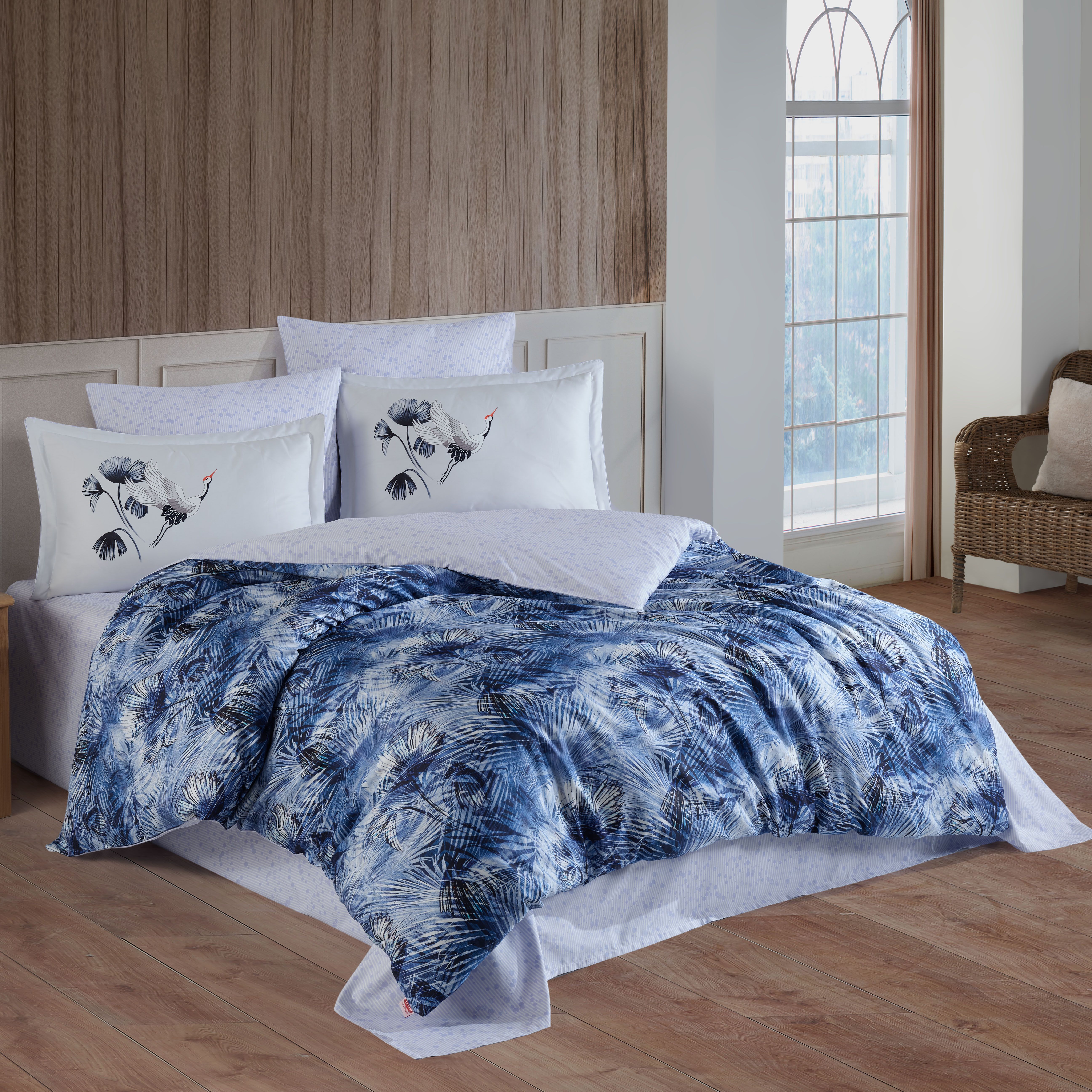 Комплект постельного белья Hobby Premium Sateen Lilian евро синий (606518_2,0) - фото 1