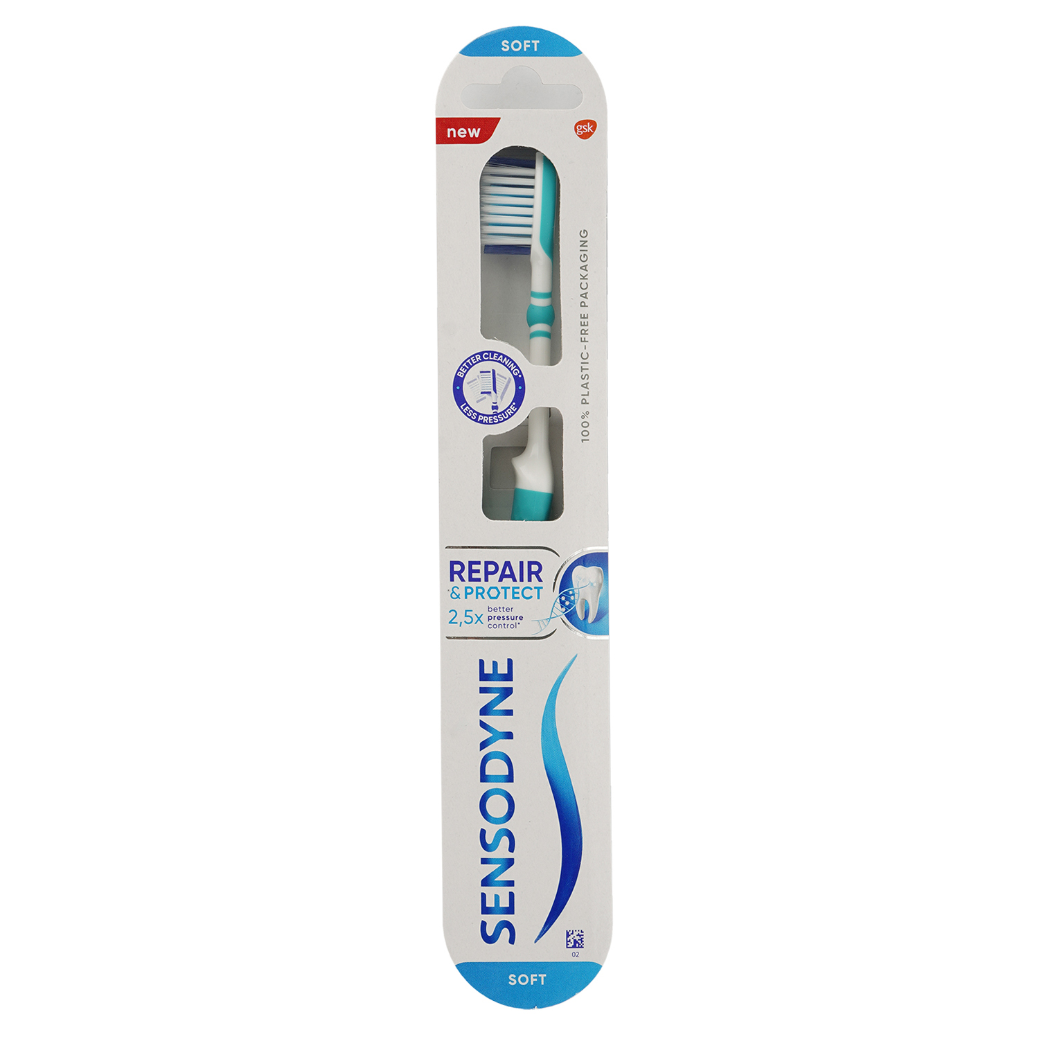 Зубна щітка Sensodyne Відновлення та Захист м'яка синя з бірюзовим - фото 1