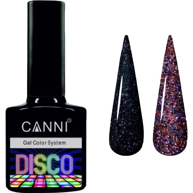 Светоотражающий гель-лак Canni Disco 3D flash №555 ночной фейерверк 7.3 мл - фото 1