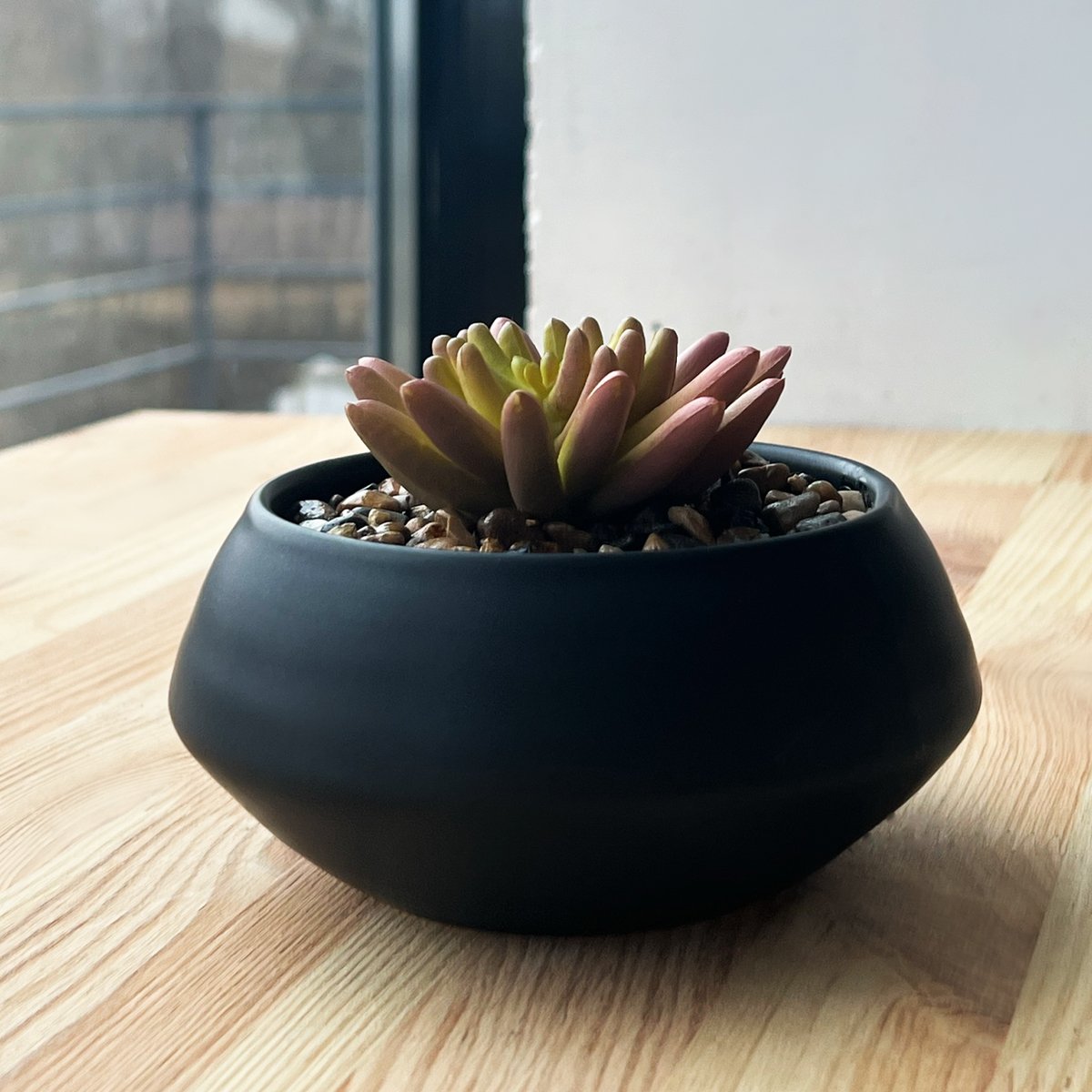 Горшок с искусственным растением МВМ My Home, 9 см, черный (DH-FLOWERS-18 GREEN/BLACK) - фото 2