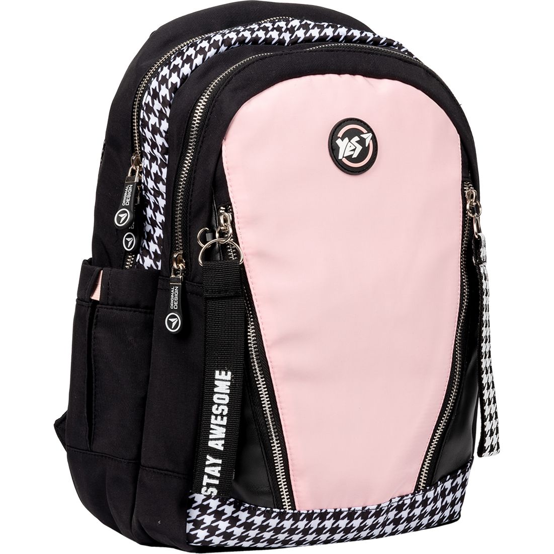 Рюкзак Yes TS-40 Stay Awesome, черный с розовым (558918) - фото 2