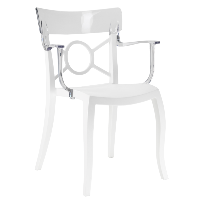 Кресло Papatya Opera-K, сиденье белое, верх прозрачно-чистый (288996) - фото 1