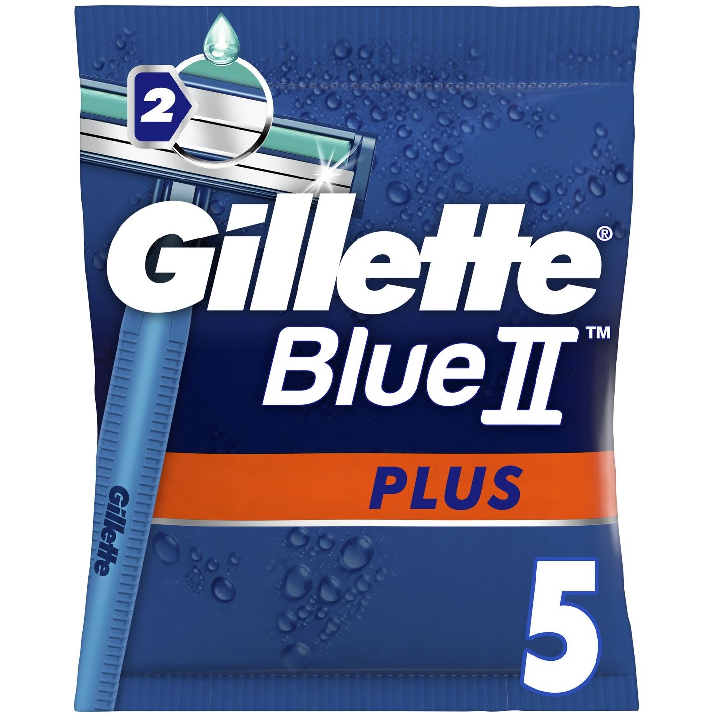 Одноразовые станки для бритья Gillette Blue 2 Plus 5 шт. (81661419) - фото 2