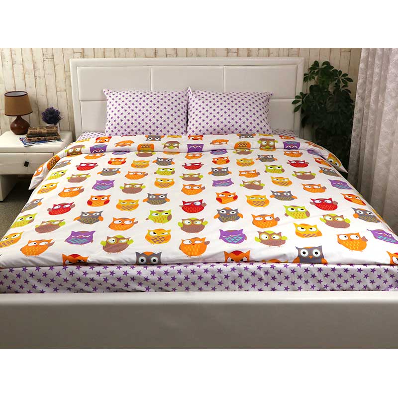 Комплект постельного белья Руно Совы, двуспальный, сатин набивной, разноцветный (655.137К_Сови_1) - фото 2