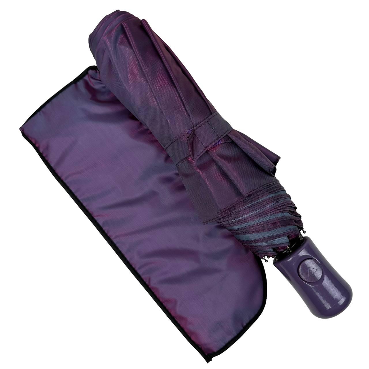 Жіноча складана парасолька напівавтомат Toprain 97 см фіолетова - фото 2