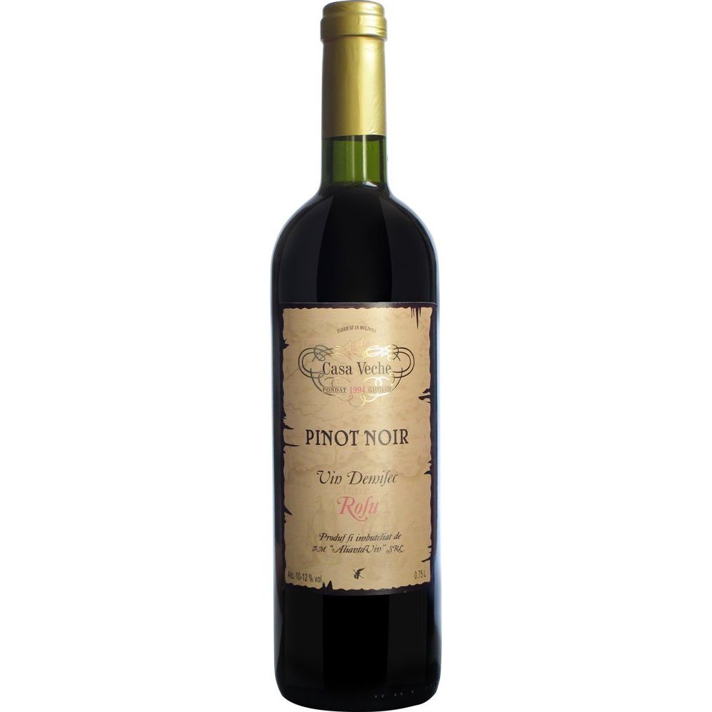 Вино Alianta vin Casa Veche Pinot Noir, красное, полусухое, 10-12%, 0,75 л - фото 1