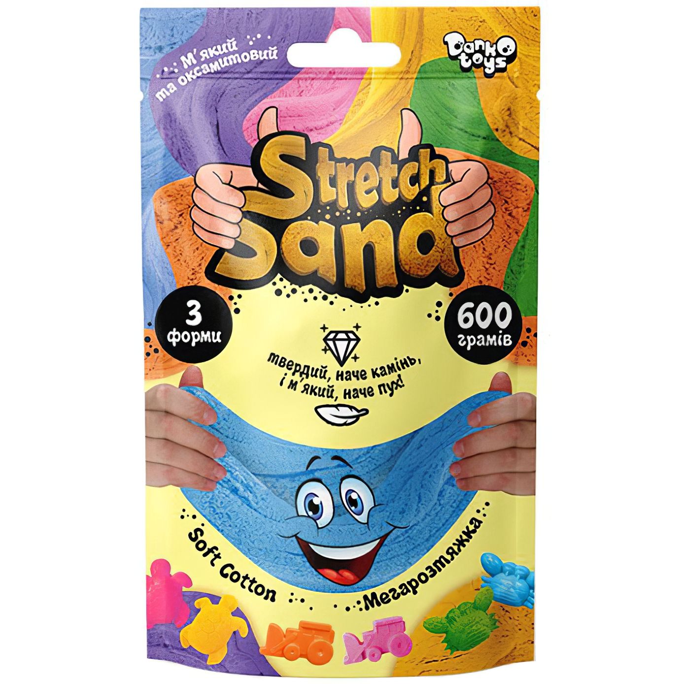 Набор креативного творчества Danko Toys Stretch Sand STS-04-01U пакет 600 гр Синий - фото 1