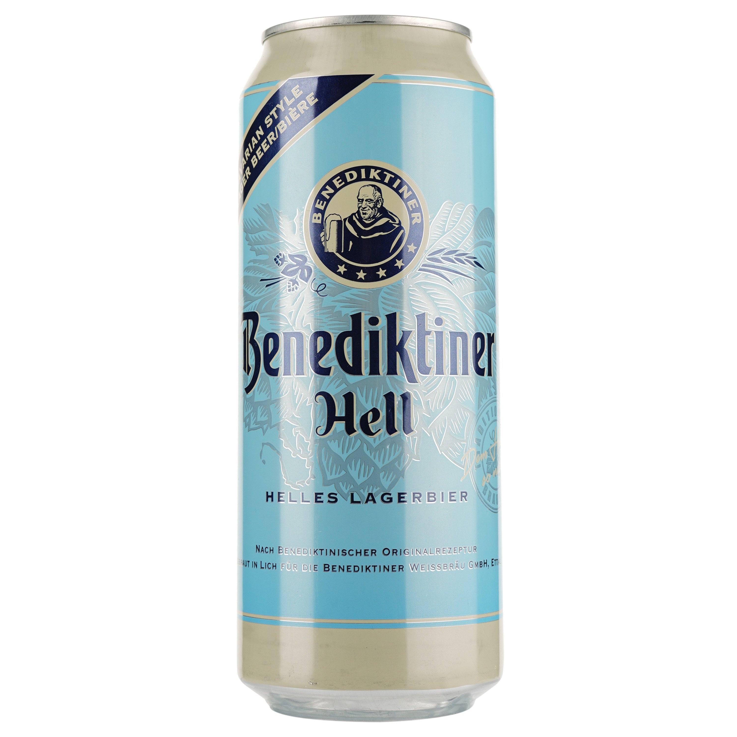 Пиво Benediktiner Hell, світле, 5%, з/б, 0,5 л - фото 2