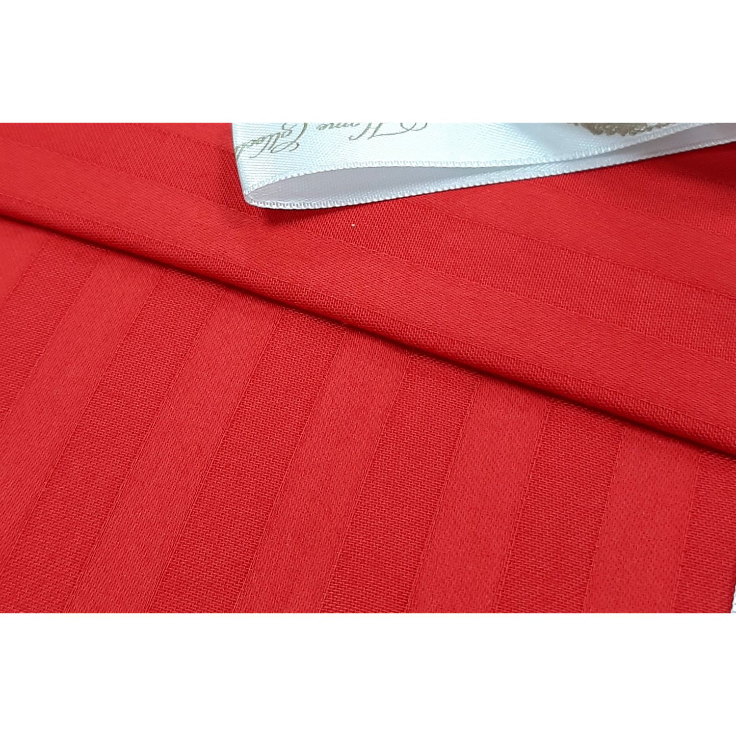 Комплект постільної білизни Hobby Exclusive Sateen Diamond Cizgili, сатин, 220х200 см, червоний (55434_2,0) - фото 5