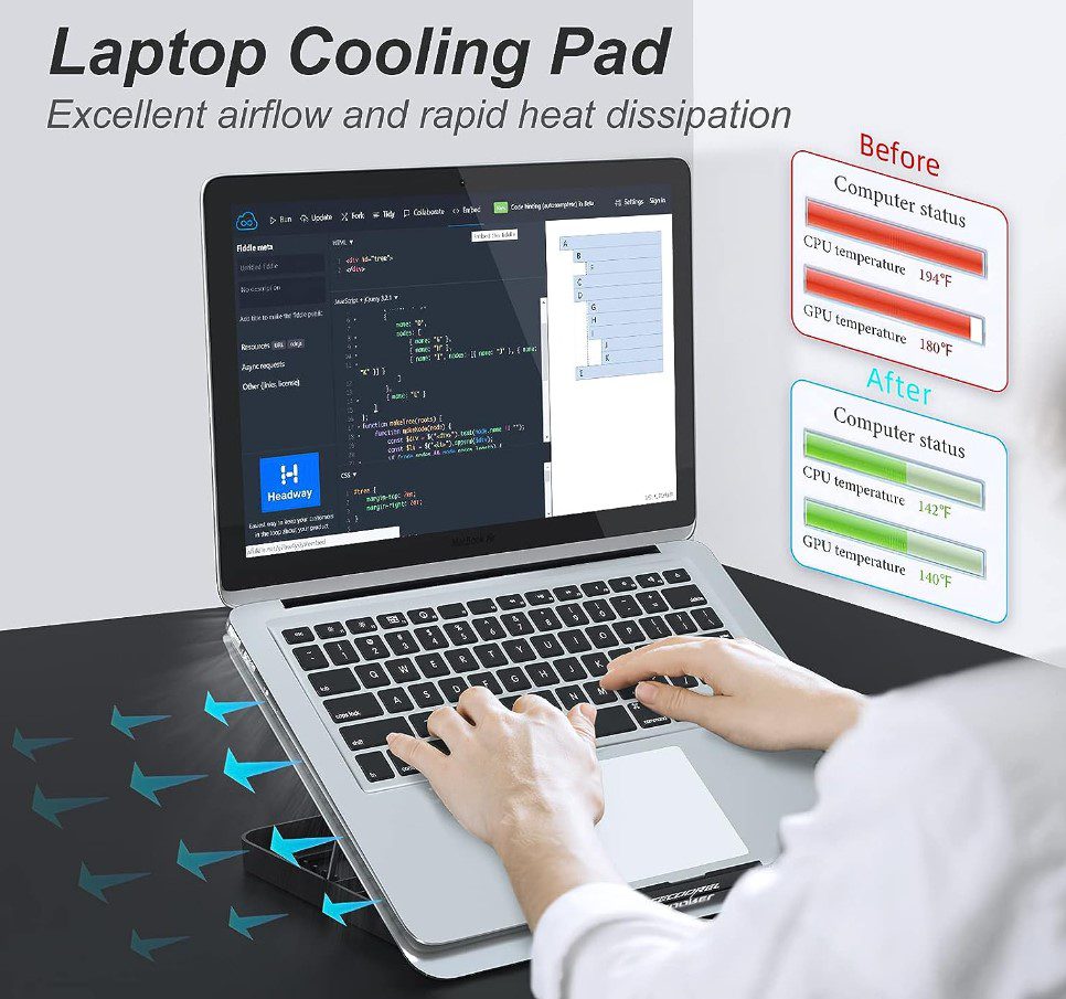 Охолоджувальна підставка для ноутбука Ice Coorel A18, 2xUSB 15.6 дюймів  - фото 3