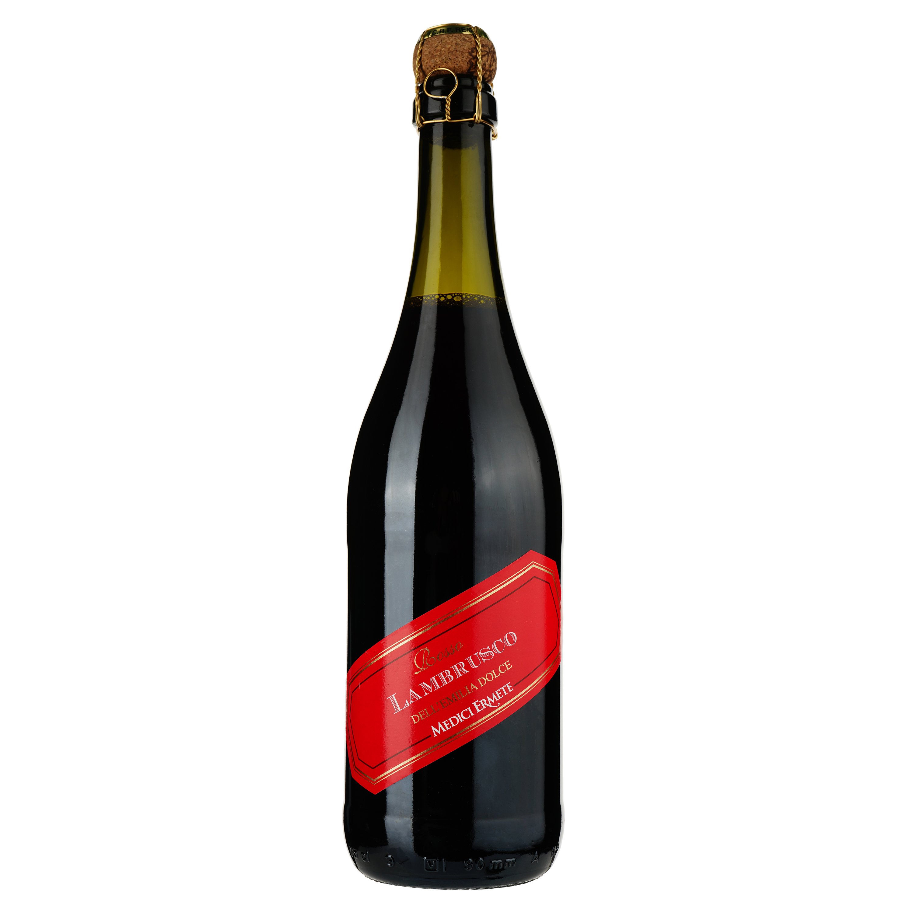 Ігристе вино Medici Ermete Lambrusco dell`Emilia Rosso frizzante dolce IGT, червоне, солодке, 8%, 0,75 л - фото 1