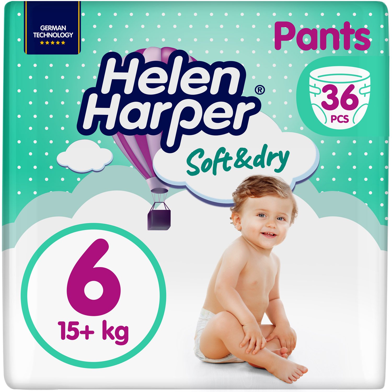 Підгузки-трусики Helen Harper Soft&Dry 6 (15+ кг), 36 шт. - фото 1
