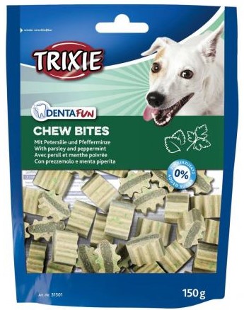 Лакомство для собак Trixie Denta Fun Chew Bites, с петрушкой и мятой, 150 г - фото 1