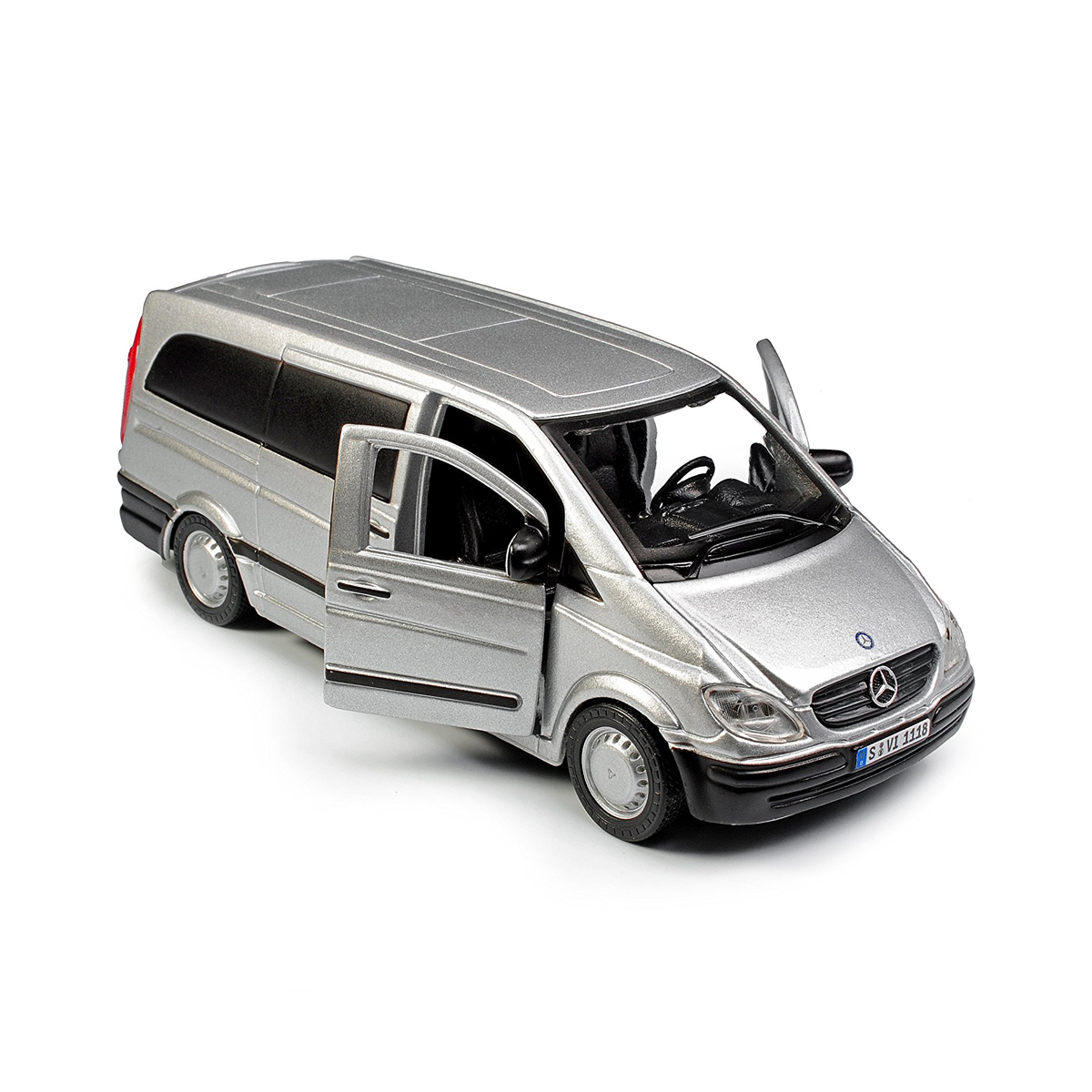 Автомодель Bburago Mercedes Benz Vito 1:32 серебристая (18-43028) - фото 4